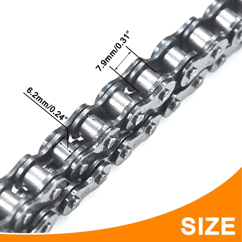 HOLATO Front #420 Roller Chain 42 + Rear 90 Link with Drive Chain Breaker Kit for 196cc 212cc 6.5hp Coleman CT200U CT200U-EX BT200X Baja Warrior Hensim Massimo MB165 MB200 Mini Bike Heavy Duty Parts - Image 3